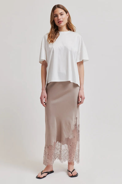 Wila Lace Hem Skirt - Plaza Taupe