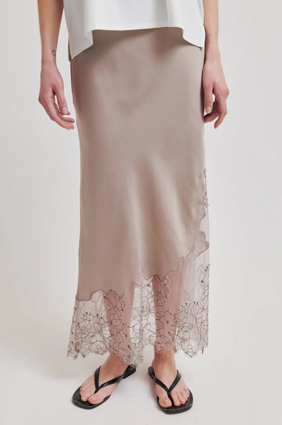 Wila Lace Hem Skirt - Plaza Taupe