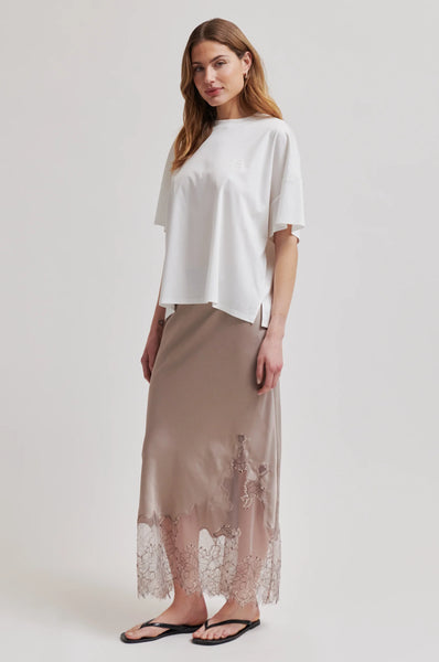 Wila Lace Hem Skirt - Plaza Taupe