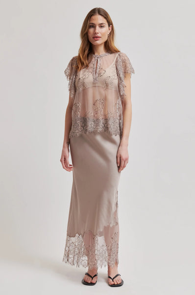 Wila Lace Hem Skirt - Plaza Taupe