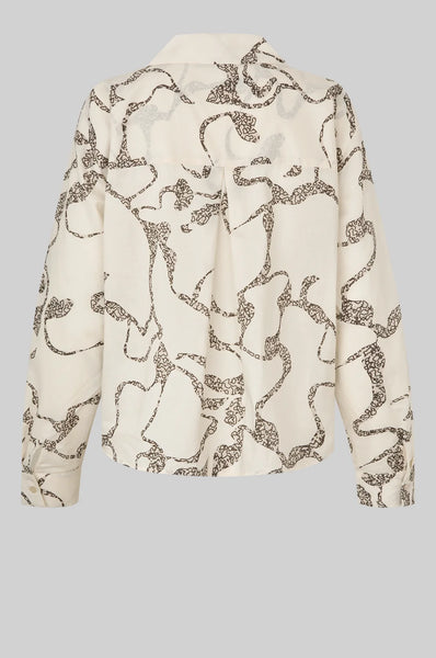 Soil Front Twist Print Shirt - Eggnog