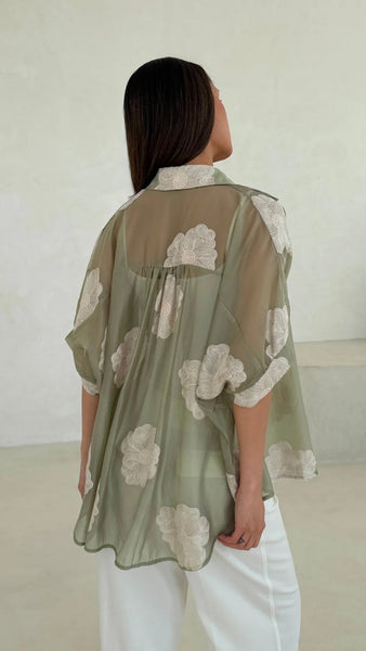 Rosie Embroidered Shirt - Mint