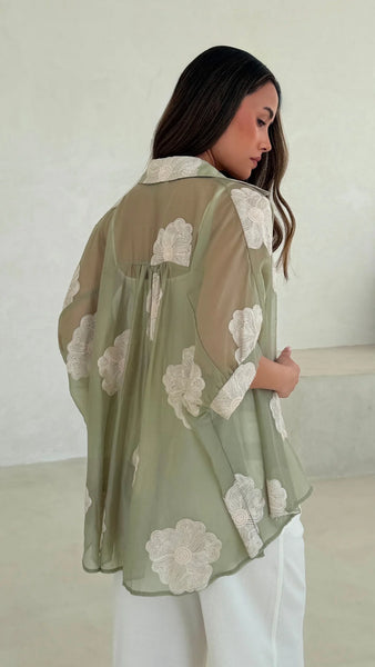 Rosie Embroidered Shirt - Mint