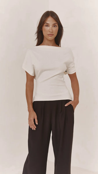 Nadine Off Shoulder Knit Top - Ivory