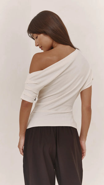Nadine Off Shoulder Knit Top - Ivory