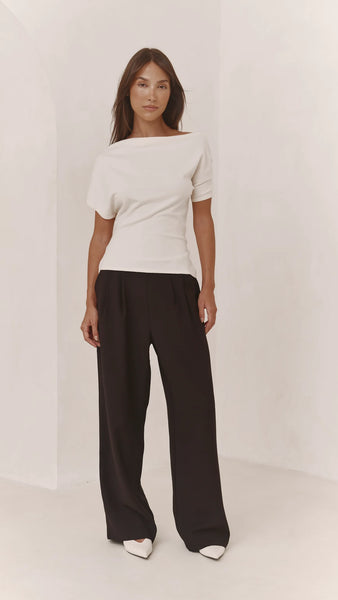 Nadine Off Shoulder Knit Top - Ivory