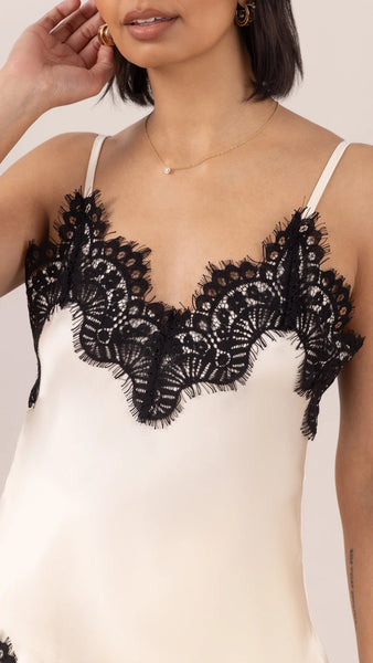 Blake Contrast Lace Camisole - Cream