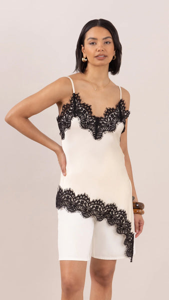 Blake Contrast Lace Camisole - Cream