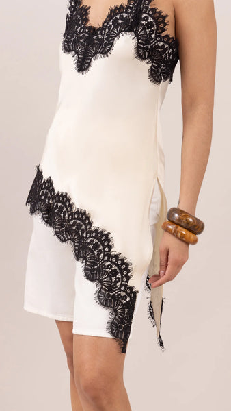 Blake Contrast Lace Camisole - Cream