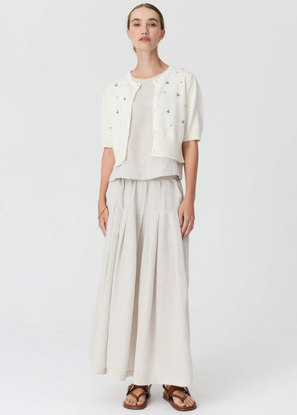 Viloa Short Sleeve Beaded Cardigan - Chalk