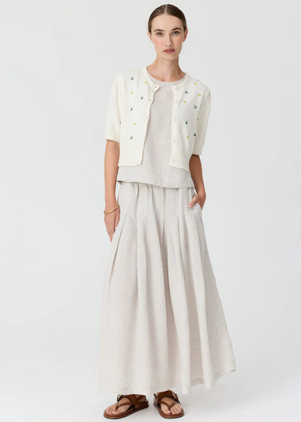 Viloa Short Sleeve Beaded Cardigan - Chalk