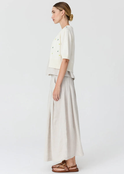 Viloa Short Sleeve Beaded Cardigan - Chalk