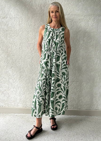 Botanical Drawcord Dress - Botanica Print