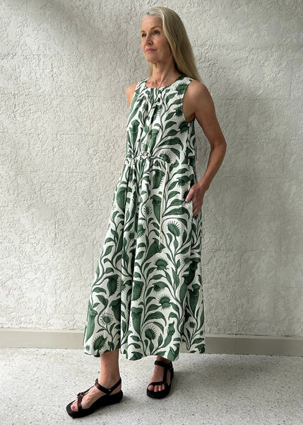 Botanical Drawcord Dress - Botanica Print
