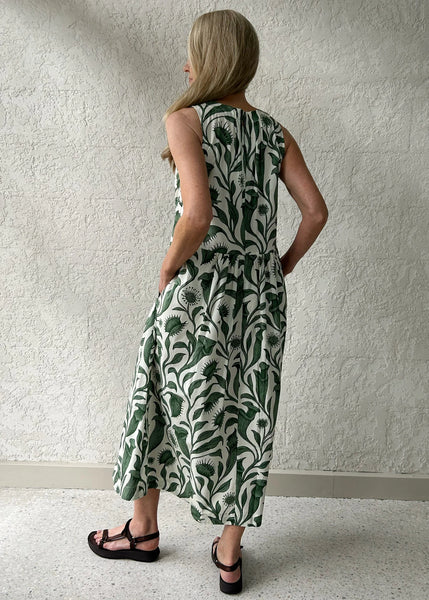 Botanical Drawcord Dress - Botanica Print