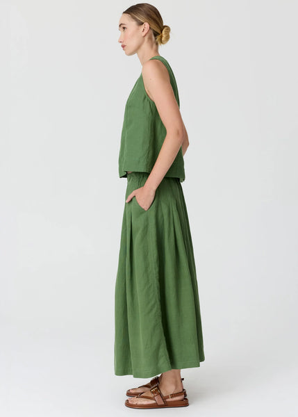 Frankie Pleat Skirt - Fern