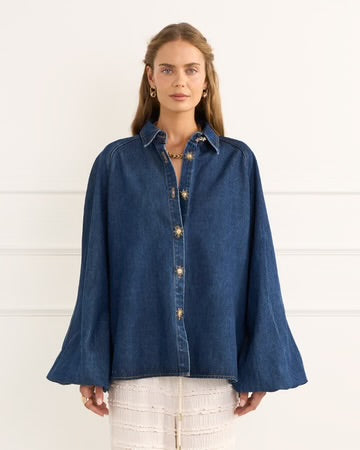 Lucile Indigo Blouse - Denim