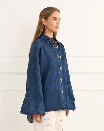 Lucile Indigo Blouse - Denim