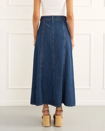 Rowan Indigo Midi Skirt - Denim