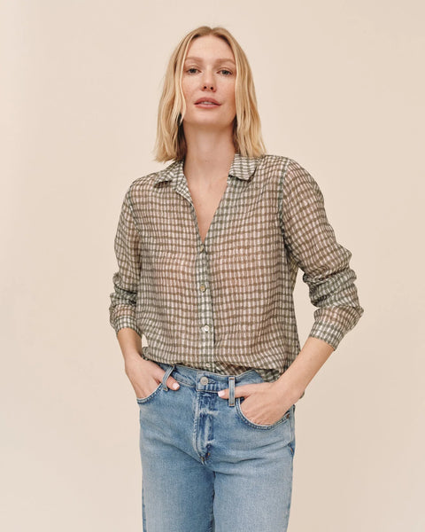 Classic Button Down Shirt - Olive Gingham