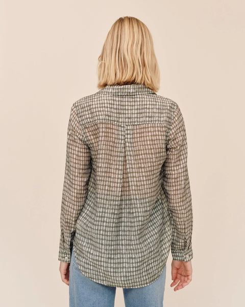 Classic Button Down Shirt - Olive Gingham