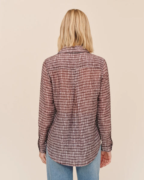 Classic Button Down Shirt - Plum Gingham