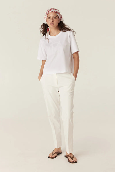 Pima Cotton Boxy Logo Tee - White