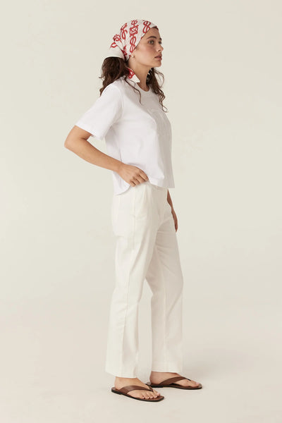 Pima Cotton Boxy Logo Tee - White