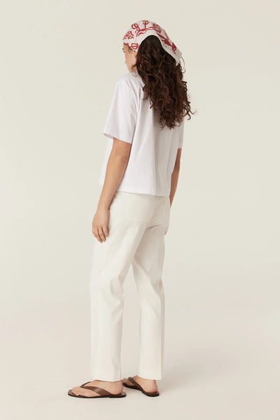 Pima Cotton Boxy Logo Tee - White