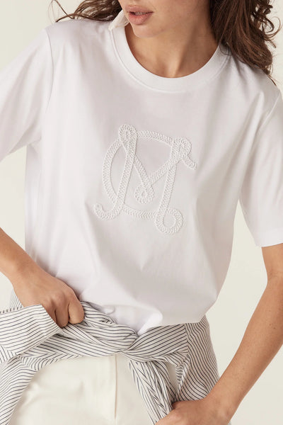 Pima Cotton Boxy Logo Tee - White