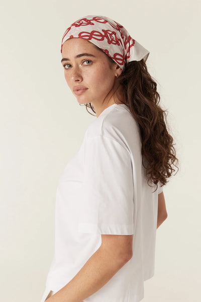 Pima Cotton Boxy Logo Tee - White