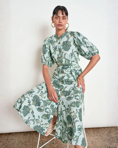 Cascade Dress - Fern Paisley