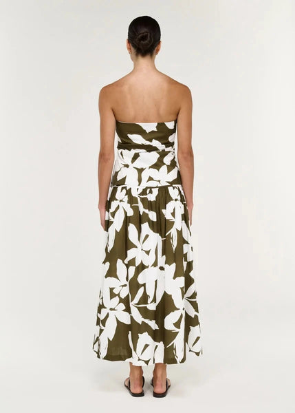 Liora Strapless top - Khaki/Cream