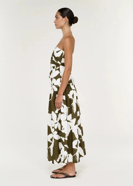 Liora Strapless top - Khaki/Cream