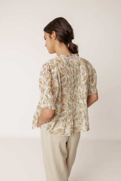 Micro Ruffle Shirt - Khaki - et seQ fashion