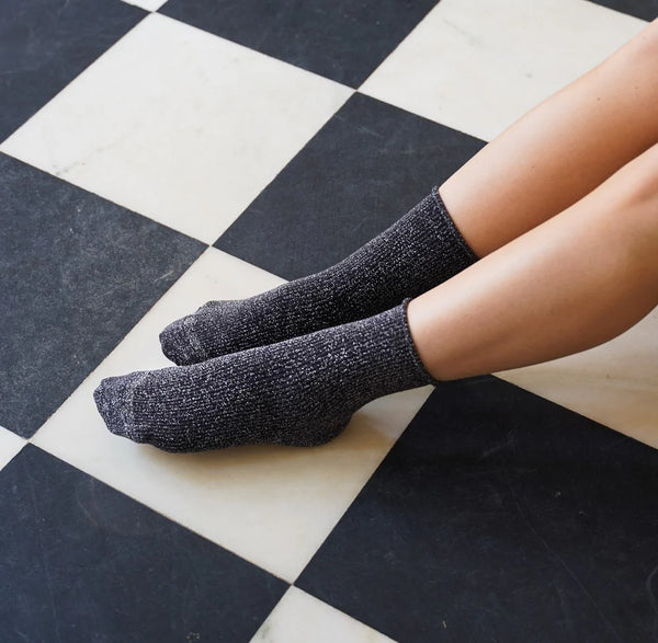 Klue Glitter Lurex Socks - Light Grey