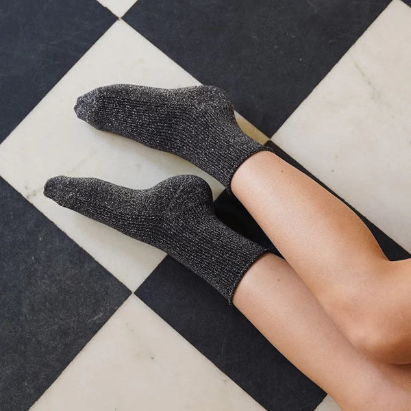 Klue Glitter Lurex Socks - Light Grey