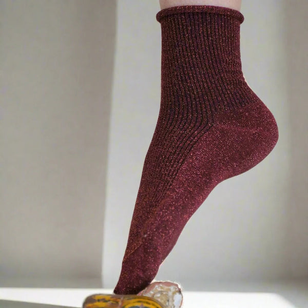 Klue Glitter Lurex Socks - Red