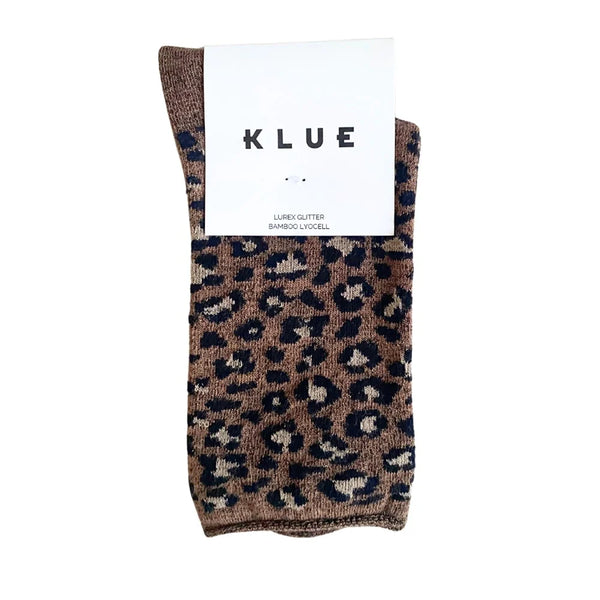 Klue Glitter Lurex Socks - Brown Leopard - et seQ fashion