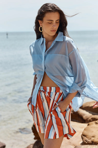 Val Oversized Shirt - Pale Blue - et seQ fashion