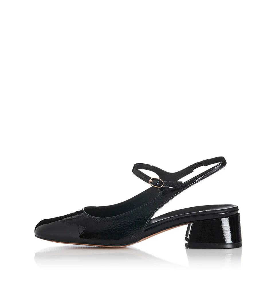 Lucie - Black Crinkle Patent -  25% OFF AUTOMATICALLY APPLIED AT CHECKOUT - et seQ fashion