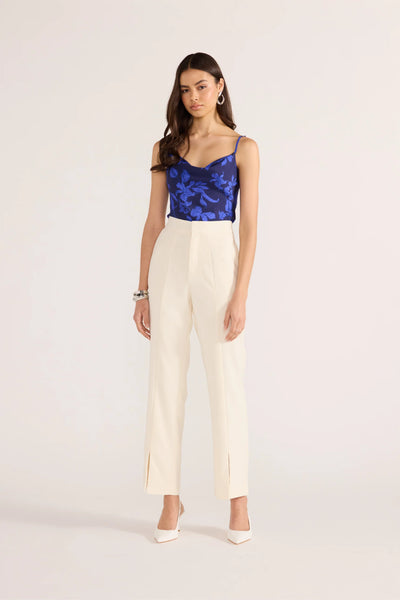 Gianna Bias Cowl Neck Cami - Blue Floral