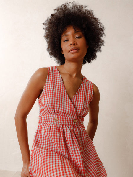 Crossover Linen Dress -  A FURTHER 15% OFF AUTOMATICALLY APLIED AT CHECKOUT