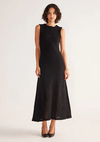 Celine Crochet Midi Dress - Black