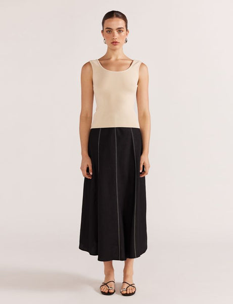 Theory Midi Skirt - Black