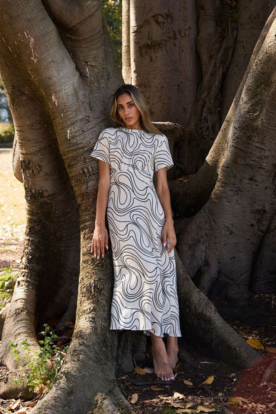 Yamba Dress - Cream Swirl