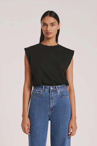 Organic Boyfriend Tank - Black - et seQ fashion