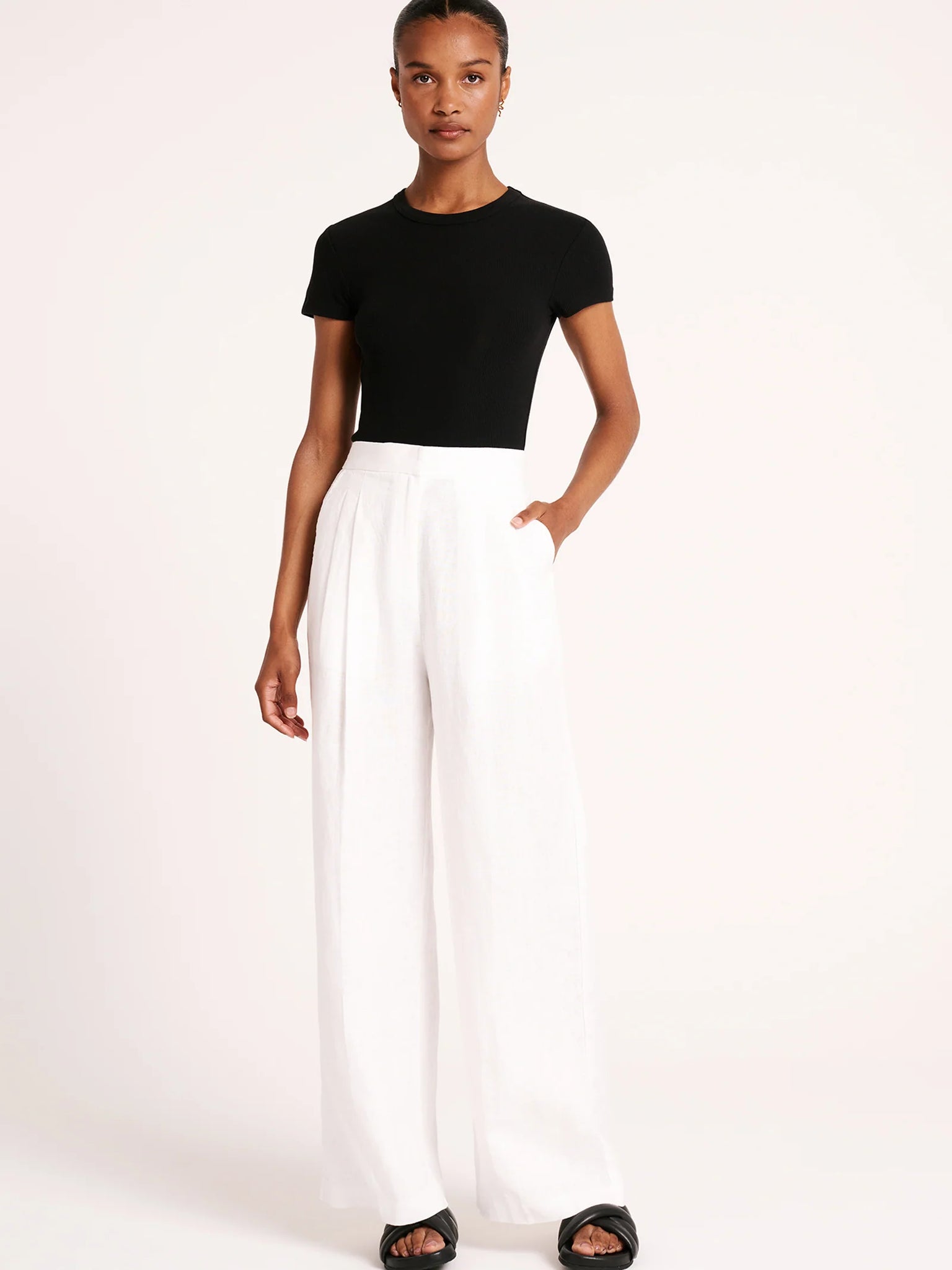 Thilda Linen Pant - White