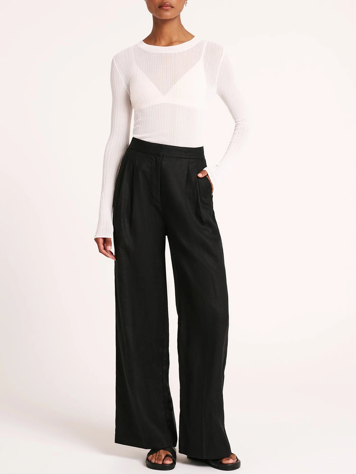 Thilda Linen Pant - Black