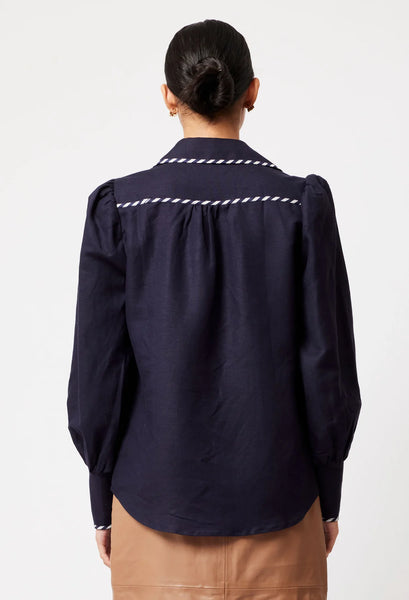 Pisces Linen Viscose Shirt - Ink